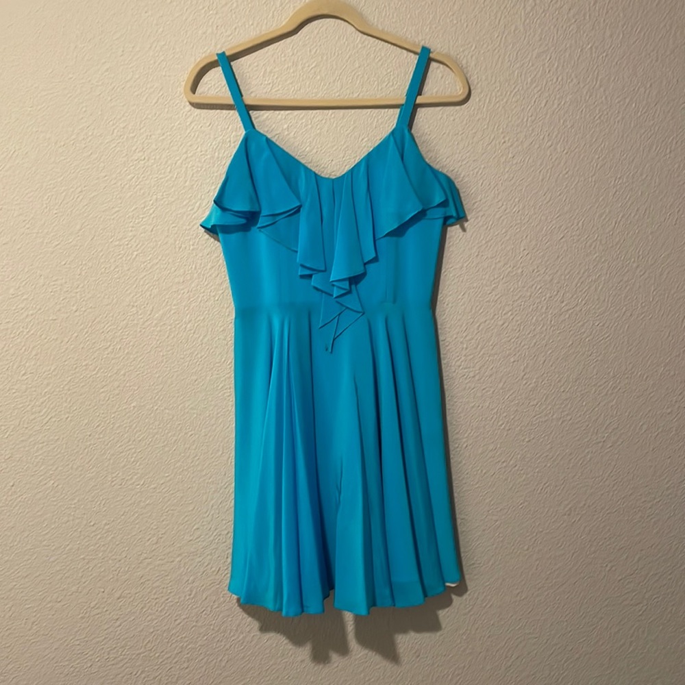 Amanda Uprichard Turquoise Silk Dress; Size S